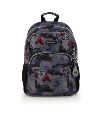 Mochila Escolar Adaptable Gabol Bugs Negro
