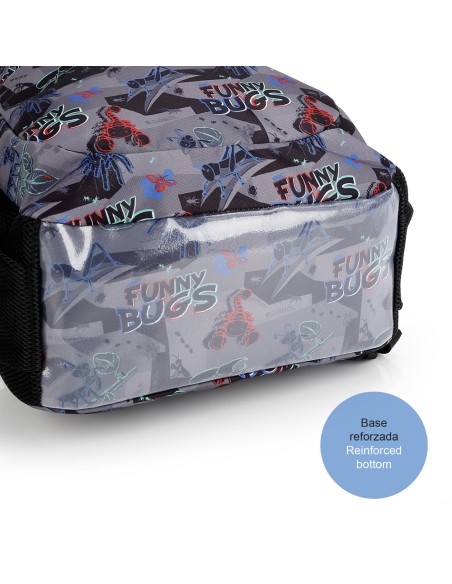 Mochila Escolar Adaptable Gabol Bugs Negro Mochilas Escol...