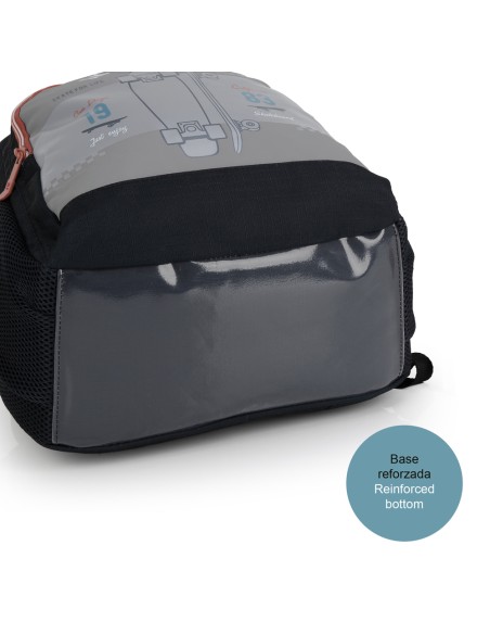 Mochila Escolar Adaptable Gabol Trick Gris Mochilas Escol...