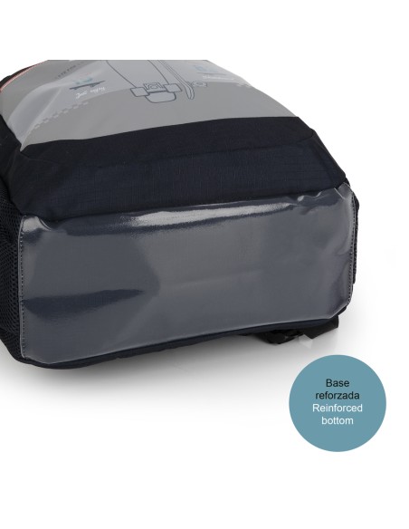 Mochila Escolar Adaptable Gabol Trick Gris Mochilas Escol...