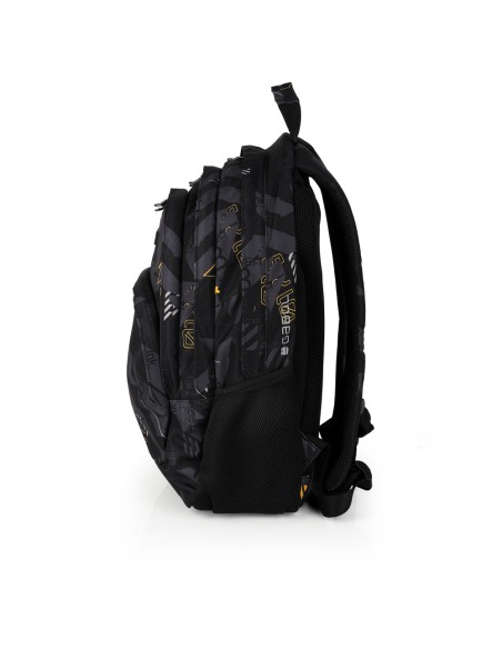 Mochila Tres Compartimentos Escolar Gabol Byte Negro Moch...
