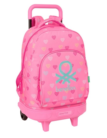 MOCHILA GDE. C/RUEDAS COMPACT EXTRAIBLE BENETTON "HEART" ...