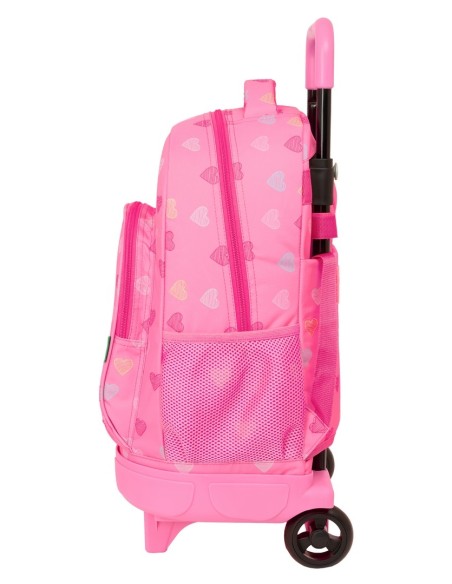 MOCHILA GDE. C/RUEDAS COMPACT EXTRAIBLE BENETTON "HEART" ...