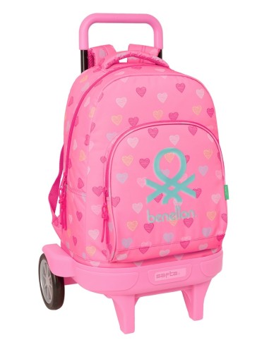 MOCHILA GDE. C/RUEDAS COMPACT EVOL. EXT. BENETTON "HEART"...