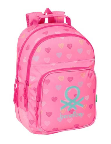 MOCHILA DOBLE ADAPT.CARRO BENETTON "HEART" Mochilas Escol...