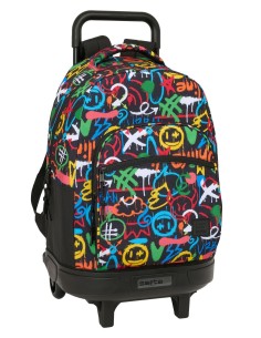 MOCHILA GDE. C/RUEDAS COMPACT EXTRAIBLE SAFTA GRAFFITI "C...