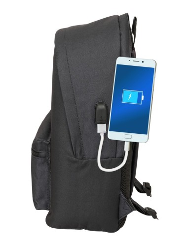 MOCHILA DOBLE PARA PORTATIL 15,6"+USB HARPER & NEYER "BLA...