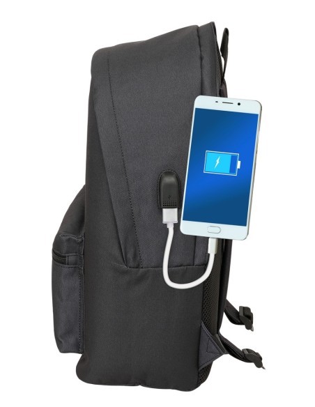MOCHILA DOBLE PARA PORTATIL 15,6"+USB HARPER & NEYER "BLA...