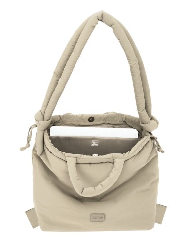 BOLSO MOCHILA MOOS CAPSULA ACOLCHADO "BEIGE CLARO"