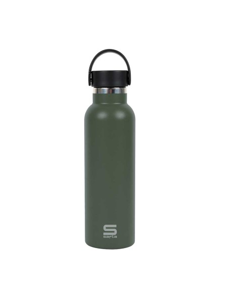 BOTELLA TERMO EXTERIOR GOMA 600ml SAFTA "VERDE CAMO" Bote...