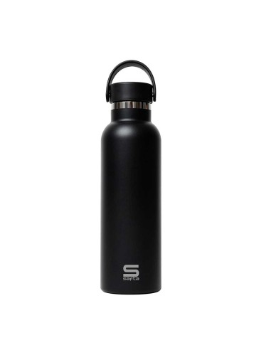 BOTELLA TERMO EXTERIOR GOMA 600ml SAFTA "NEGRO"