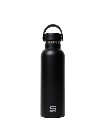 BOTELLA TERMO EXTERIOR GOMA 600ml SAFTA "NEGRO"