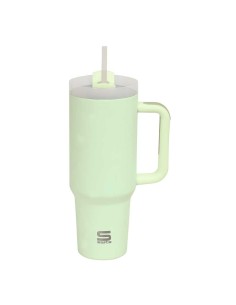 VASO TERMO 1200 ML CON PAJITA SAFTA "VERDE HOJA"
