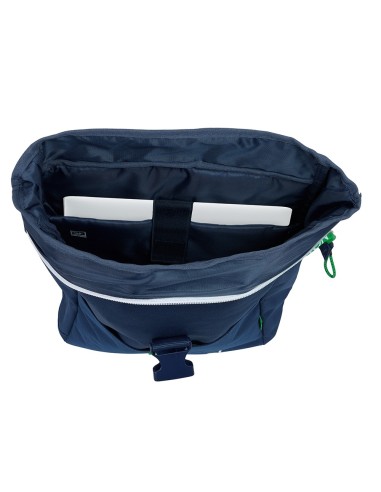 MOCHILA SOLAPA PARA PORTATIL 15,6'' BENETTON "GREEN" Nuev...