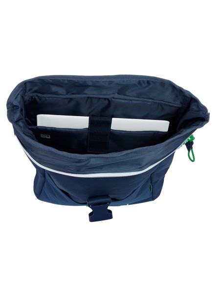 MOCHILA SOLAPA PARA PORTATIL 15,6'' BENETTON "GREEN" Nuev...