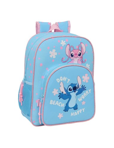 MOCHILA JUNIOR ADAPT.CARRO STITCH "HAPPY" Mochilas Escola...