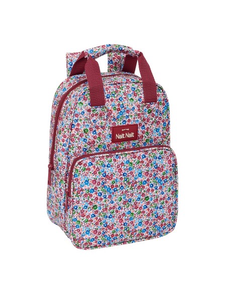 MOCHILA INFANTIL NAIT NAIT "FLORES COIMBRA BURDEOS" Mochi...