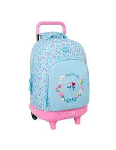 MOCHILA GDE. C/RUEDAS COMPACT EXT.SIMPLE BLACKFIT8 "PETALOS"