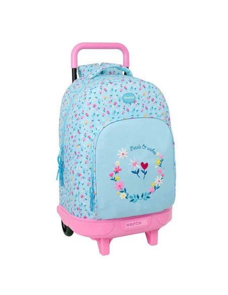 MOCHILA GDE. C/RUEDAS COMPACT EXT.SIMPLE BLACKFIT8 "PETALOS"