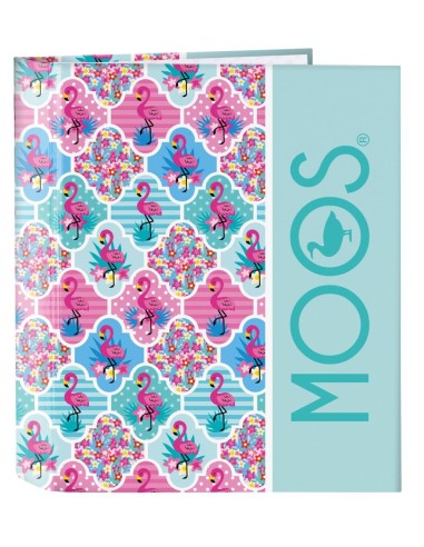 CARPETA LOMO ANCHO 4A MOOS FLAMINGO TURQUOISE