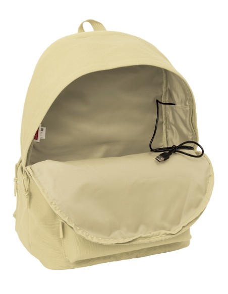 MOCHILA DOBLE PARA PORTATIL 15,6"+USB SAFTA BASIC "BEIGE"