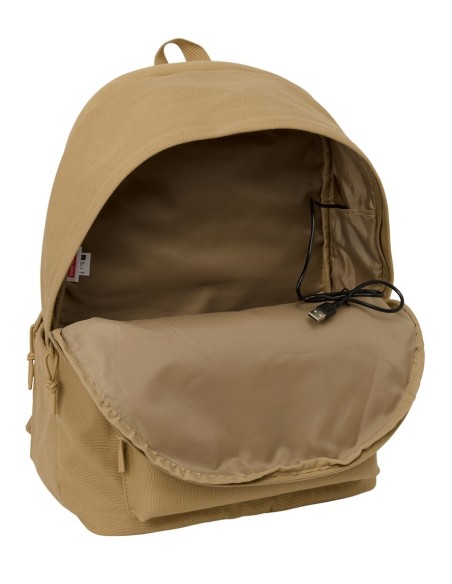 MOCHILA DOBLE PARA PORTATIL 15,6"+USB SAFTA BASIC "MARRON"