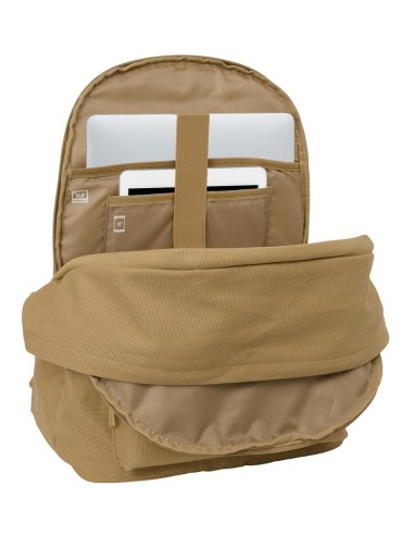 MOCHILA DOBLE PARA PORTATIL 15,6"+USB SAFTA BASIC "MARRON"