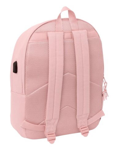 MOCHILA DOBLE PARA PORTATIL 15,6"+USB SAFTA BASIC "ROSA"