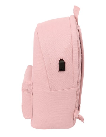 MOCHILA DOBLE PARA PORTATIL 15,6"+USB SAFTA BASIC "ROSA"