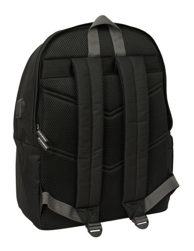 MOCHILA DOBLE PARA PORTATIL 15,6"+USB SPAGNOLO "NEGRO"