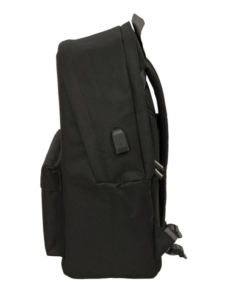 MOCHILA DOBLE PARA PORTATIL 15,6"+USB SPAGNOLO "NEGRO"