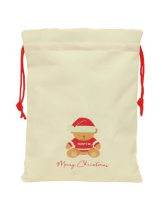 SAQUITO PLANO OSITO BEIGE FELICES FIESTAS Mochilas Saco G...