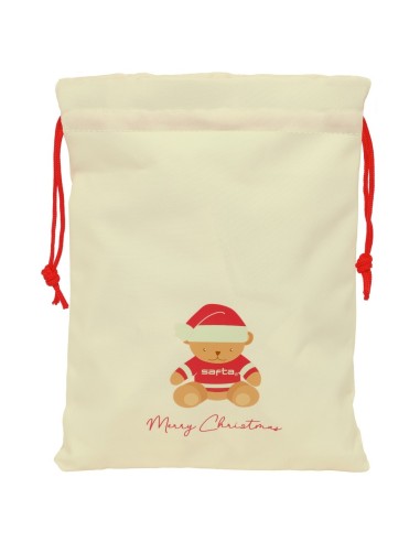 SAQUITO PLANO OSITO BEIGE FELICES FIESTAS Mochilas Saco G...