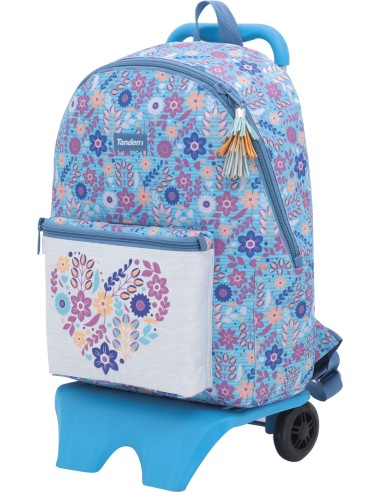 MOCHILA TEEN CON CARRO ESCOLAR TANDEM CUORE