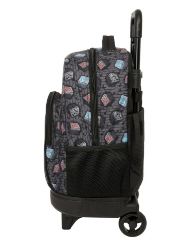 MOCHILA GDE. C/RUEDAS COMPACT EXTRAIBLE MINECRAFT "GRAFFITI"