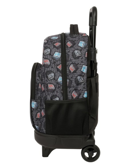 MOCHILA GDE. C/RUEDAS COMPACT EXTRAIBLE MINECRAFT "GRAFFITI"