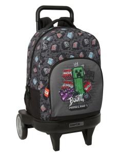 MOCHILA GDE. C/RUEDAS COMPACT EVOL. EXT. MINECRAFT "GRAFFITI"