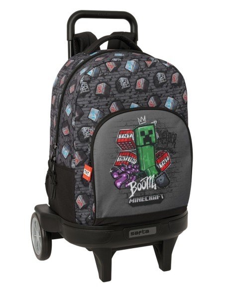 MOCHILA GDE. C/RUEDAS COMPACT EVOL. EXT. MINECRAFT "GRAFFITI"