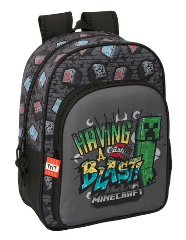 MOCHILA INFANTIL ADAPT.CARRO MINECRAFT "GRAFFITI"