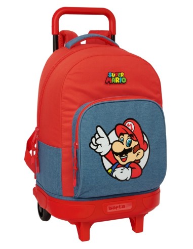 MOCHILA GDE. C/RUEDAS COMPACT EXTRAIBLE SUPER MARIO
