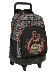 MOCHILA GDE. C/RUEDAS COMPACT EXTRAIBLE MANDALORIAN & GROGU