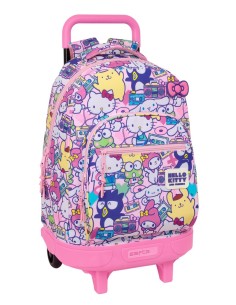 MOCHILA GDE. C/RUEDAS COMPACT EXTRAIBLE HELLO KITTY & FRIENDS
