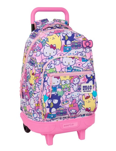 MOCHILA GDE. C/RUEDAS COMPACT EXTRAIBLE HELLO KITTY & FRIENDS