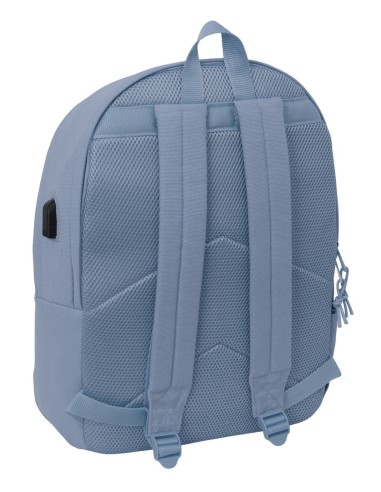 MOCHILA DOBLE PARA PORTATIL 15,6"+USB SAFTA BASIC "AZUL AZAFATA"