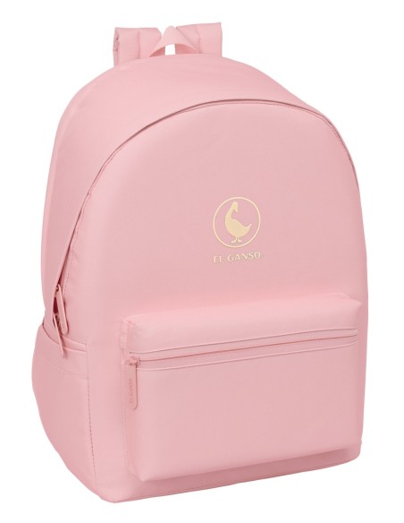 MOCHILA DOBLE PARA PORTATIL 15,6"+USB EL GANSO BASICS "ROSA"
