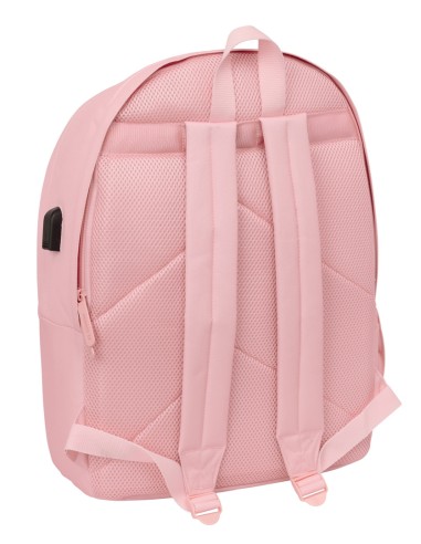 MOCHILA DOBLE PARA PORTATIL 15,6"+USB EL GANSO BASICS "ROSA"