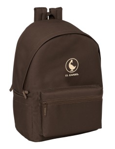 MOCHILA DOBLE PARA PORTATIL 15,6"+USB EL GANSO BASICS "CHOCOLATE"
