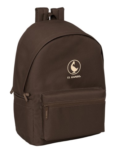 MOCHILA DOBLE PARA PORTATIL 15,6"+USB EL GANSO BASICS "CHOCOLATE"