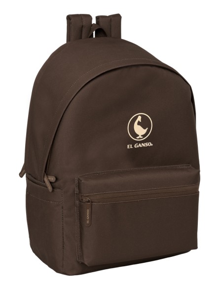 MOCHILA DOBLE PARA PORTATIL 15,6"+USB EL GANSO BASICS "CHOCOLATE"