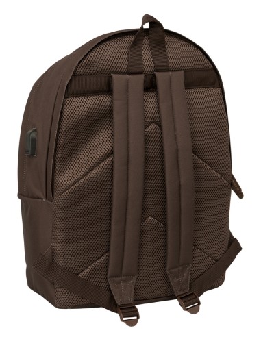MOCHILA DOBLE PARA PORTATIL 15,6"+USB EL GANSO BASICS "CHOCOLATE"